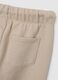 Children's beige pure cotton regular fit trousers with print_3