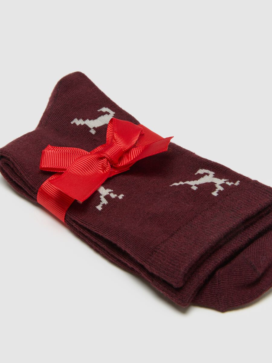 Short Red Socks with Christmas Decorations_1