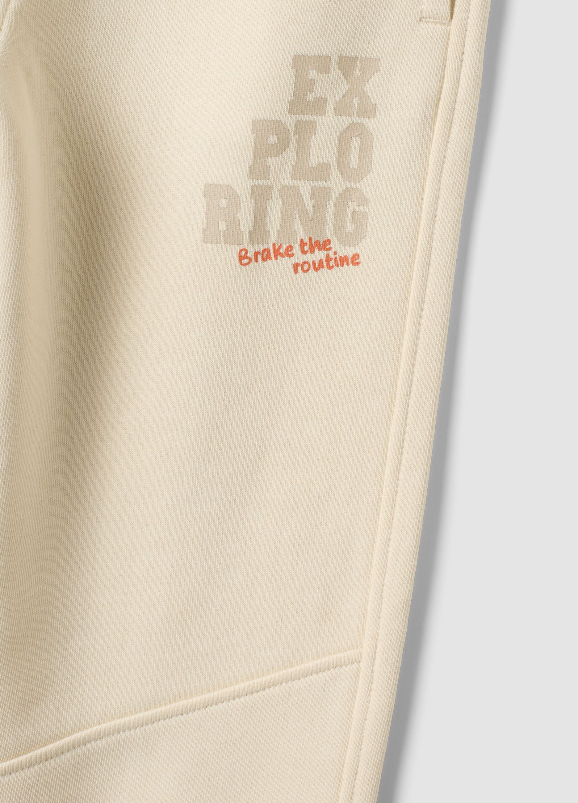 Sand pure cotton fleece oversized jogger trousers