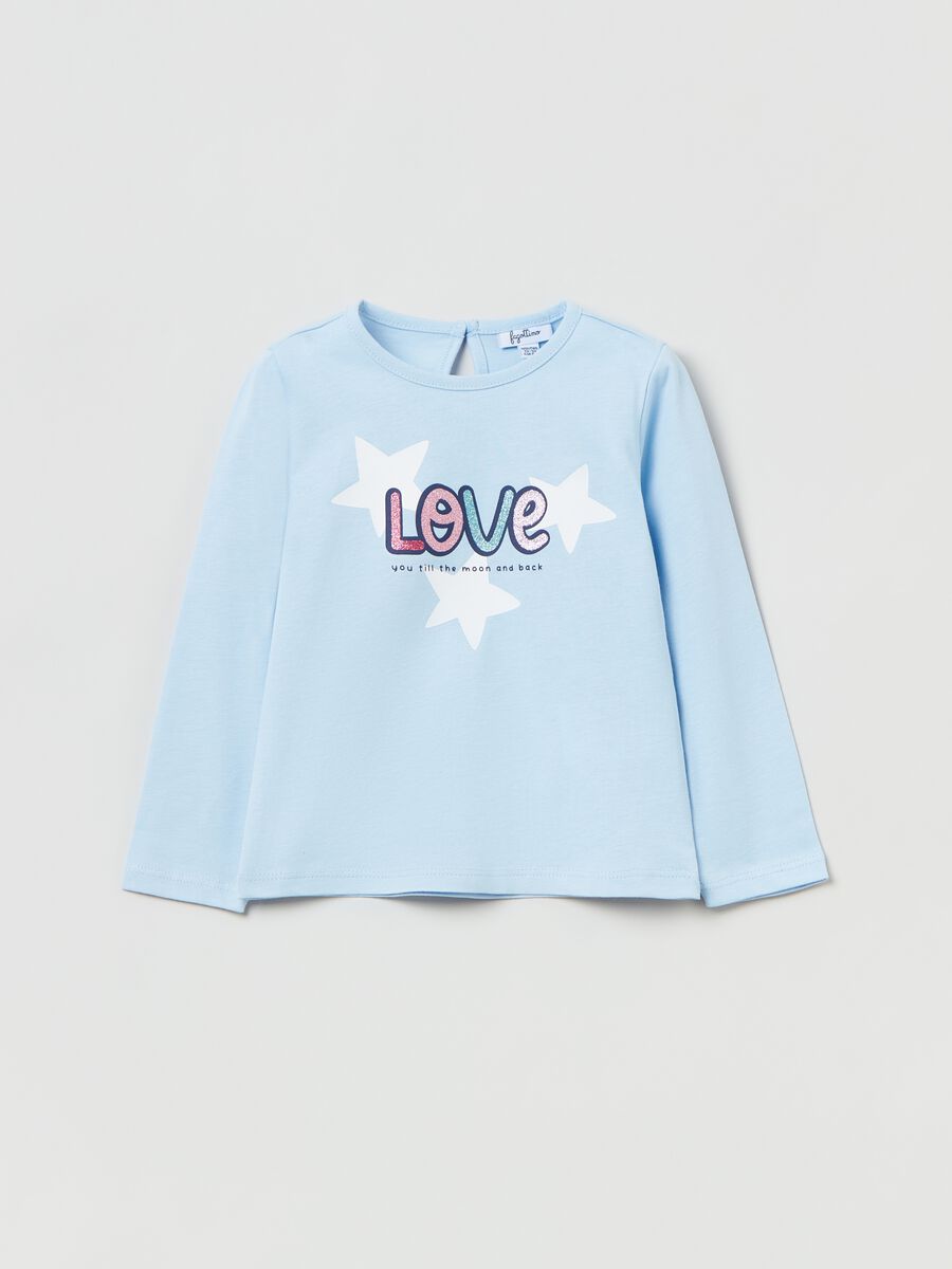 T-shirt a maniche lunghe con stampa_0