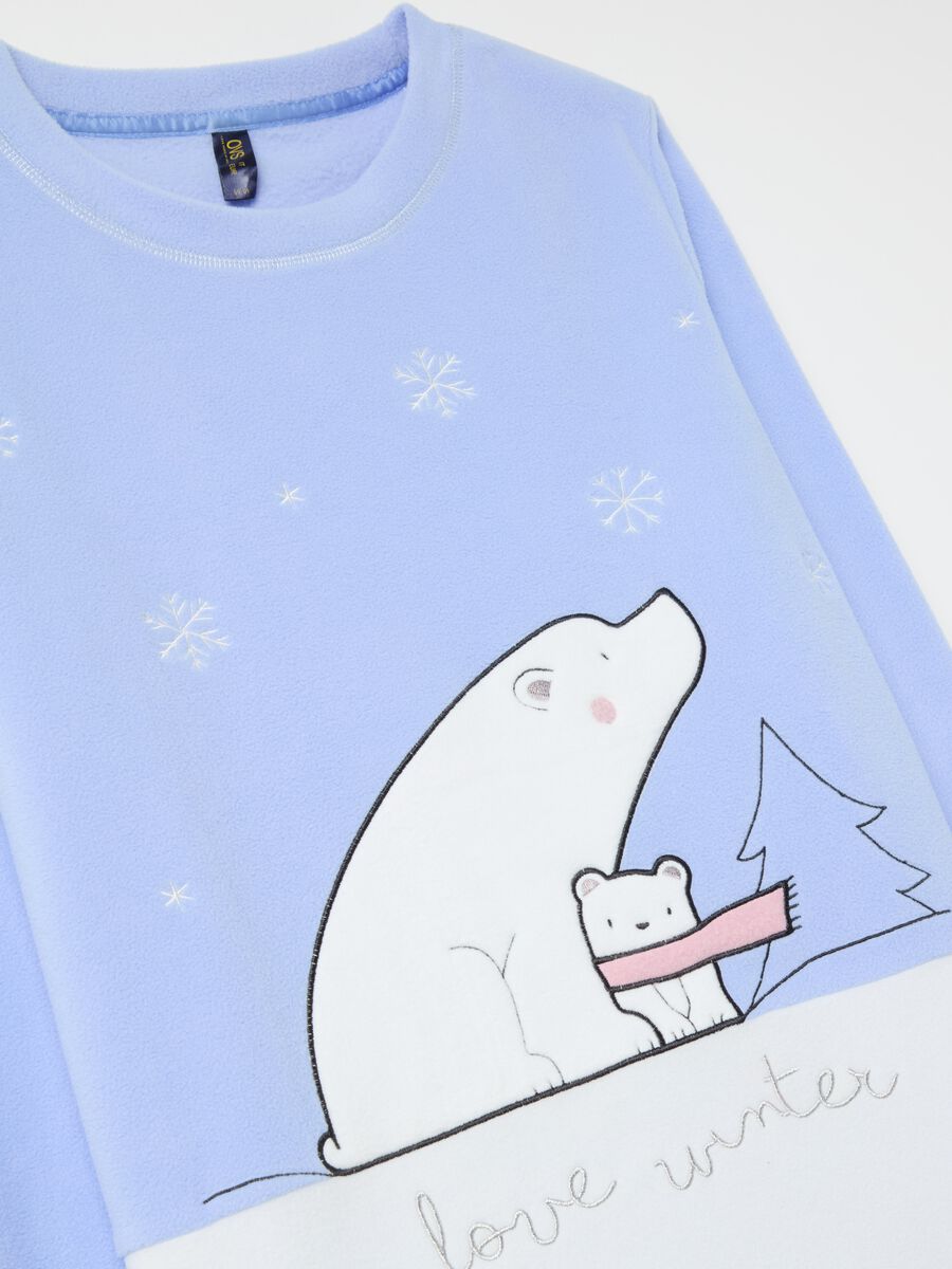 Velour pyjamas with "Love Winter" embroidery_5