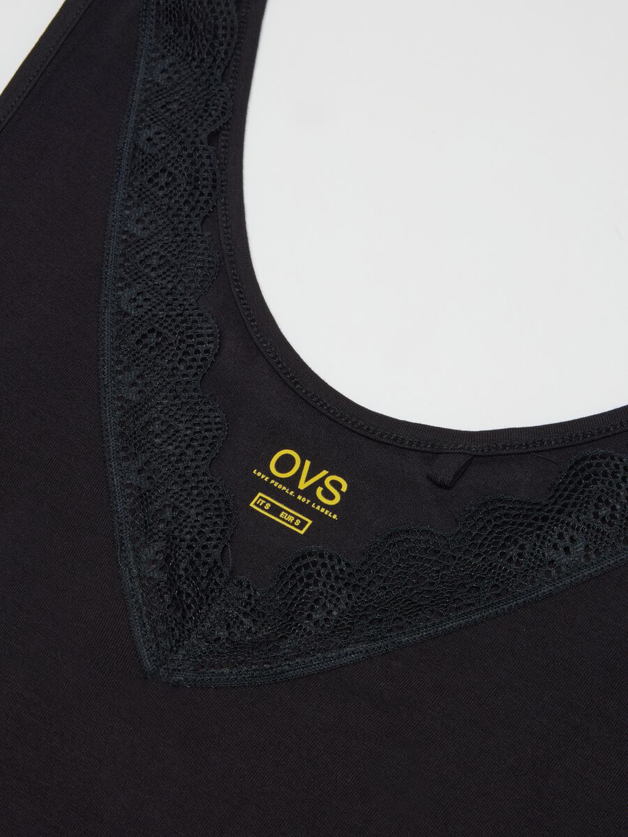 Regular fit black viscose blend vest_1