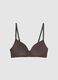 Brown Stretch Cotton Bra_0