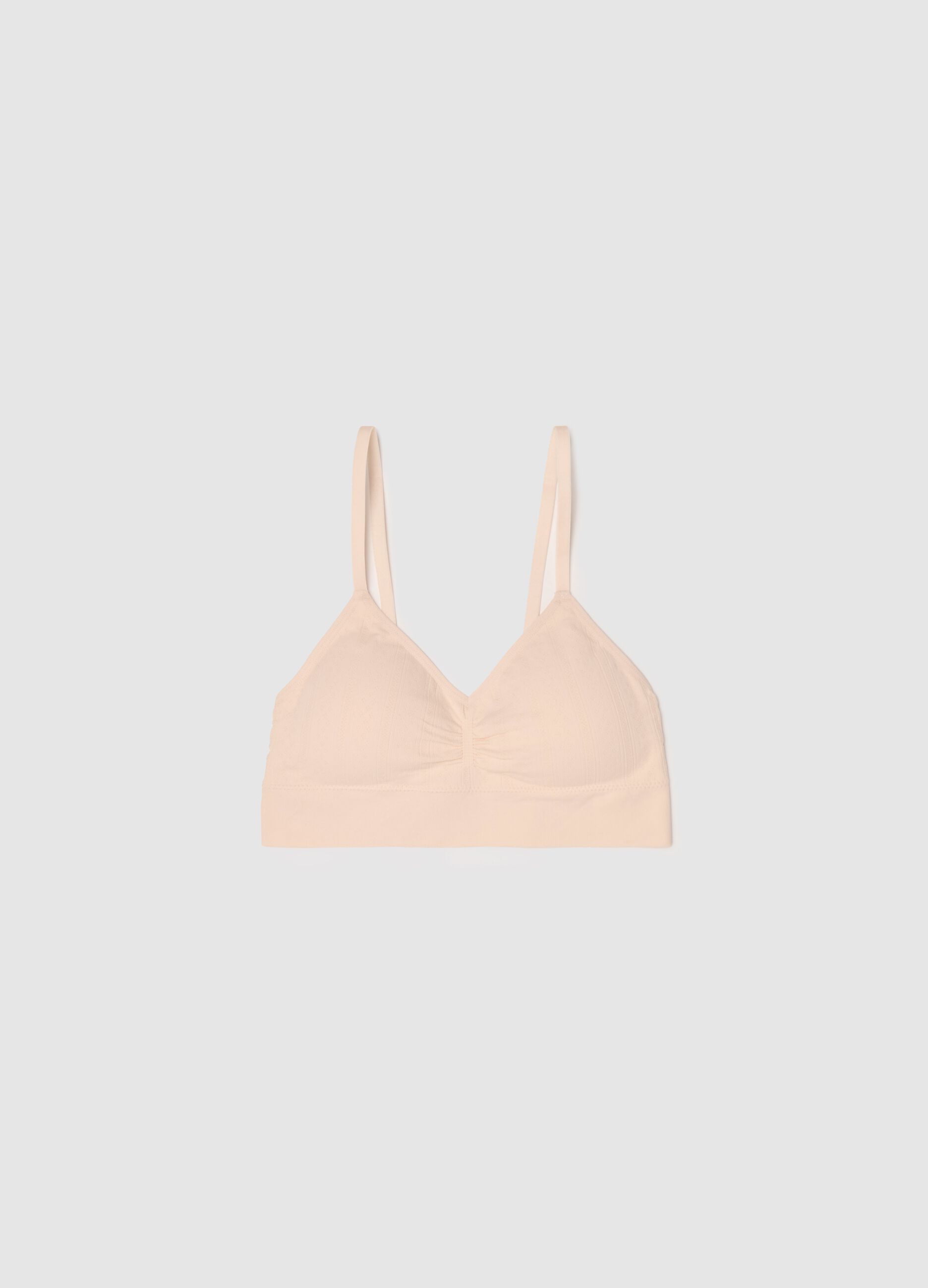 Pointelle bralette with spaghetti straps
