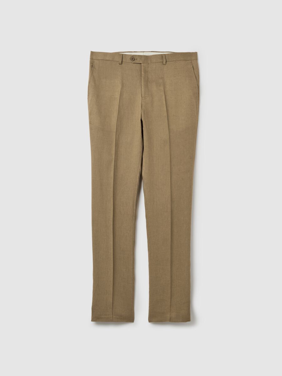 Plus Size oversized chino trousers in linen_4