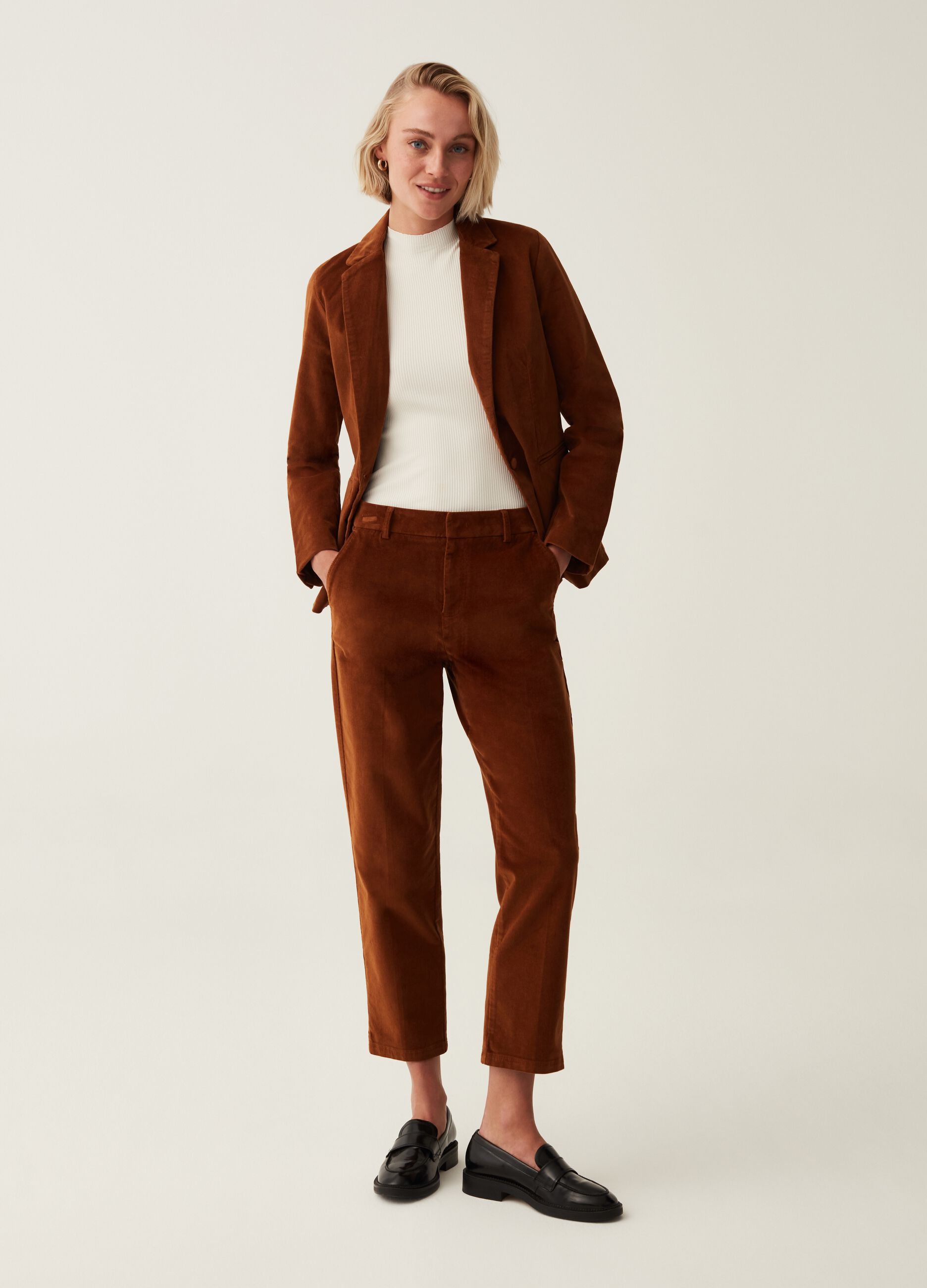 Blazer monopetto in velluto