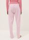 Pantaloni pigiama in puro cotone a righe rosa regular fit_2