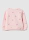 Pink crew-neck sweatshirt for girls in pure cotton regular fit with designs_1