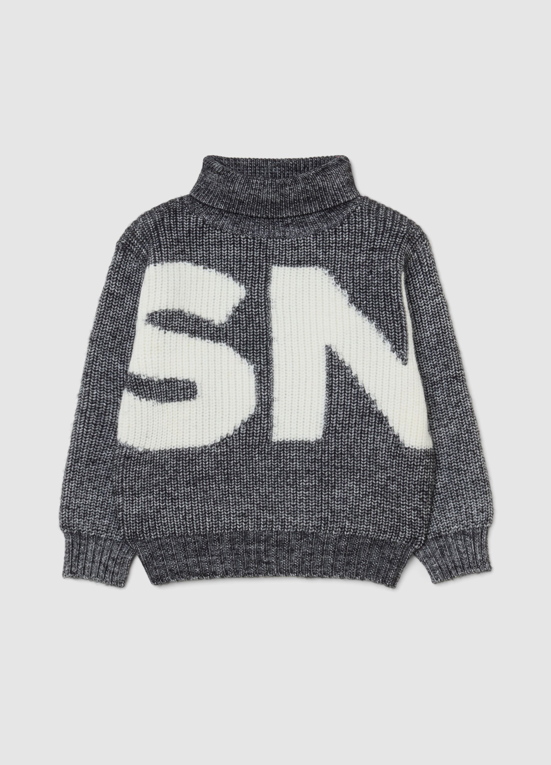 Grey children's jumper regular fit with lettering