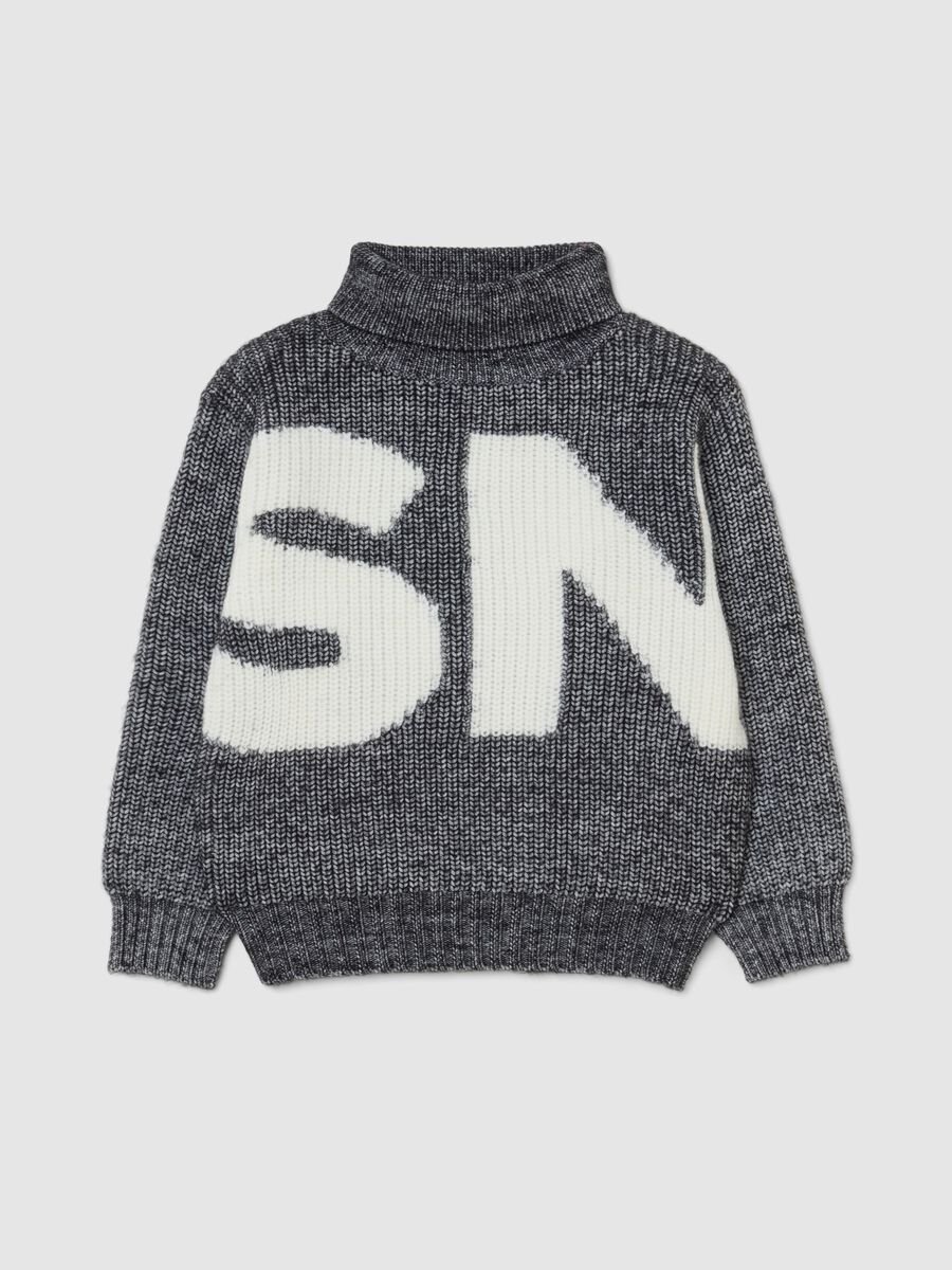 Grey children's jumper regular fit with lettering_0