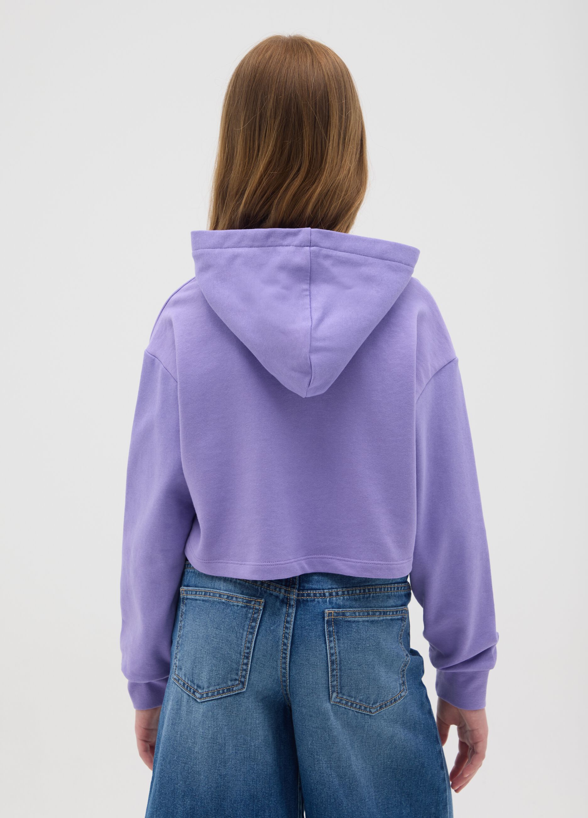 Felpa viola crop con cappuccio NBA Los Angeles Lakers 