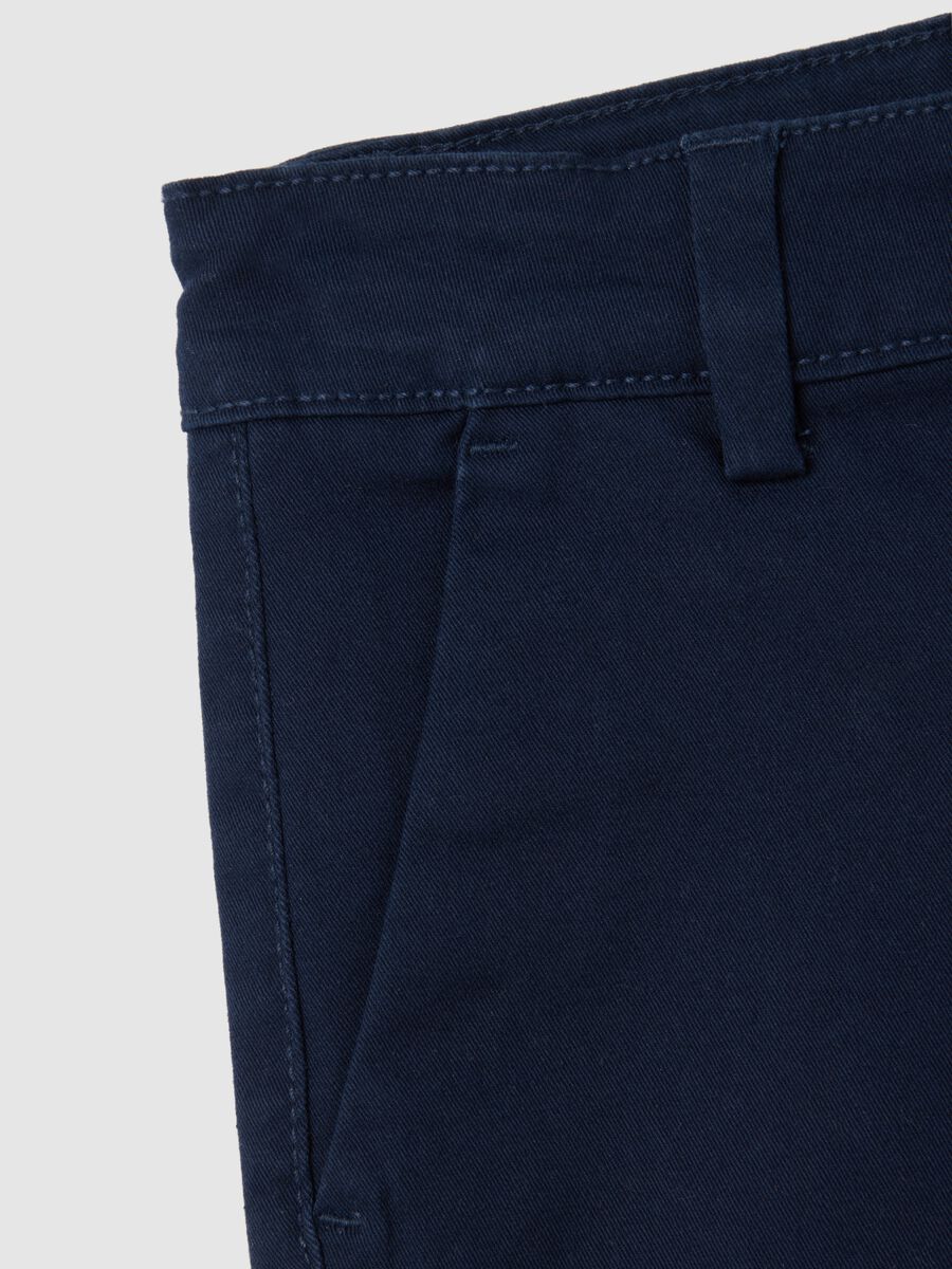 Blue Stretch Cotton Shorts for OVS Kids_2