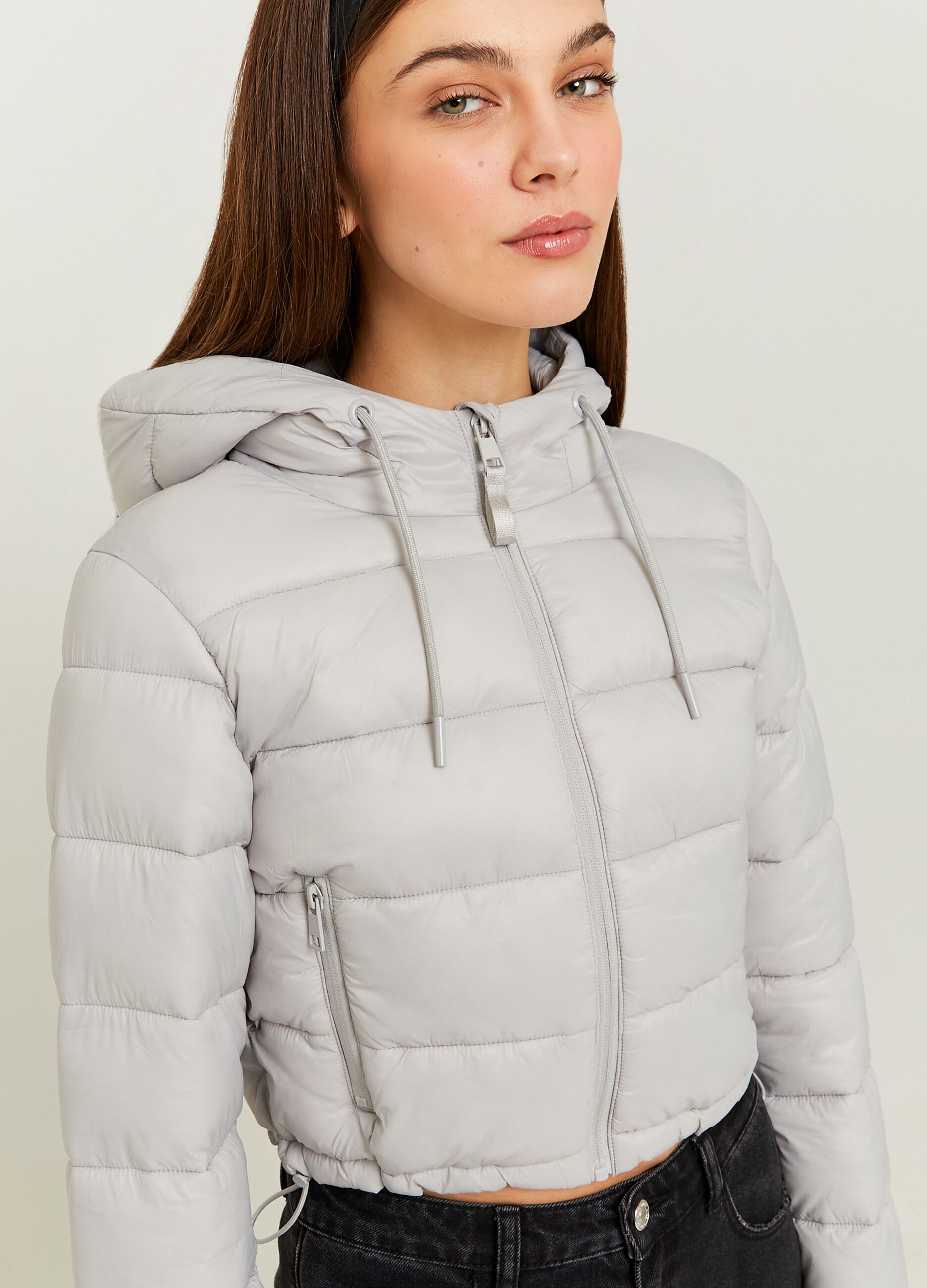 Ovs Piumino crop trapuntato con cappuccio