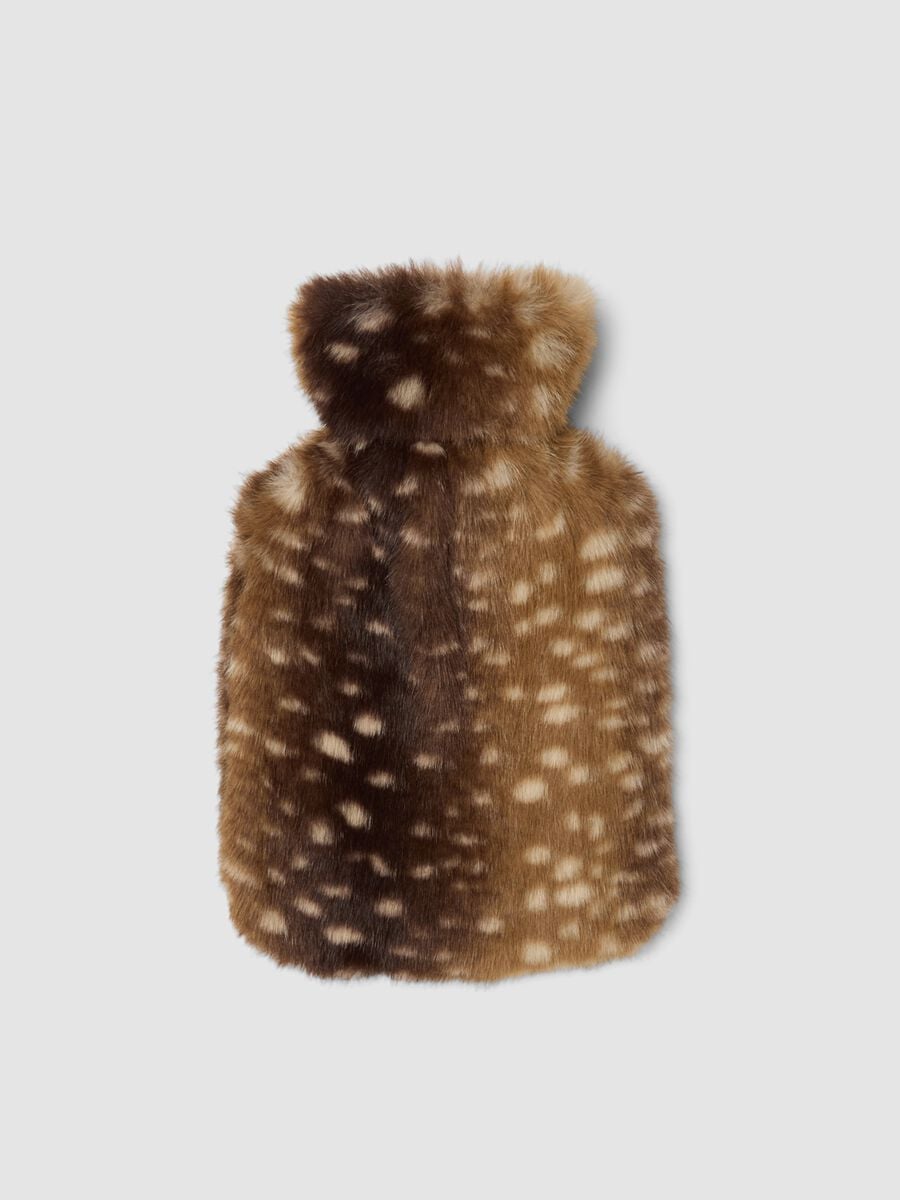 Borsa acqua calda marrone con effetto animalier_1