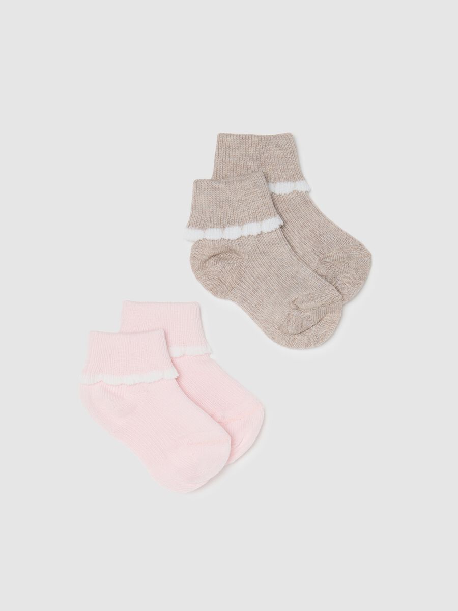 Set bipack calze da neonata in misto cotone multicolor corte_0