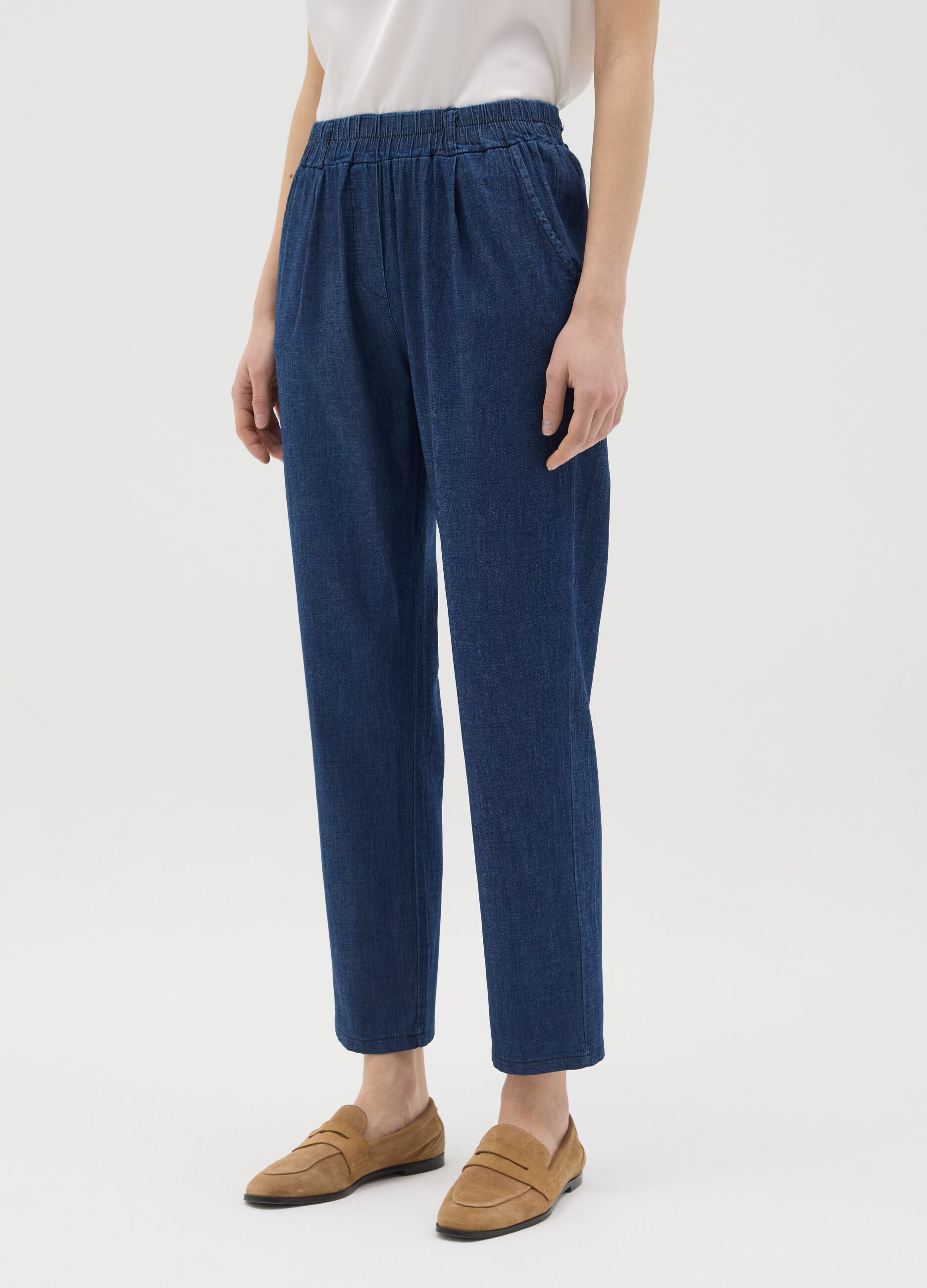 Stretch denim trousers