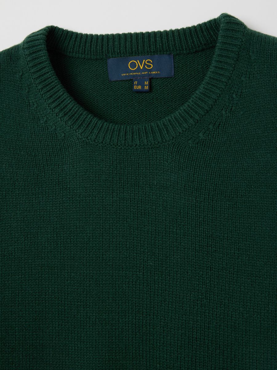 Green crewneck regular fit jumper_1