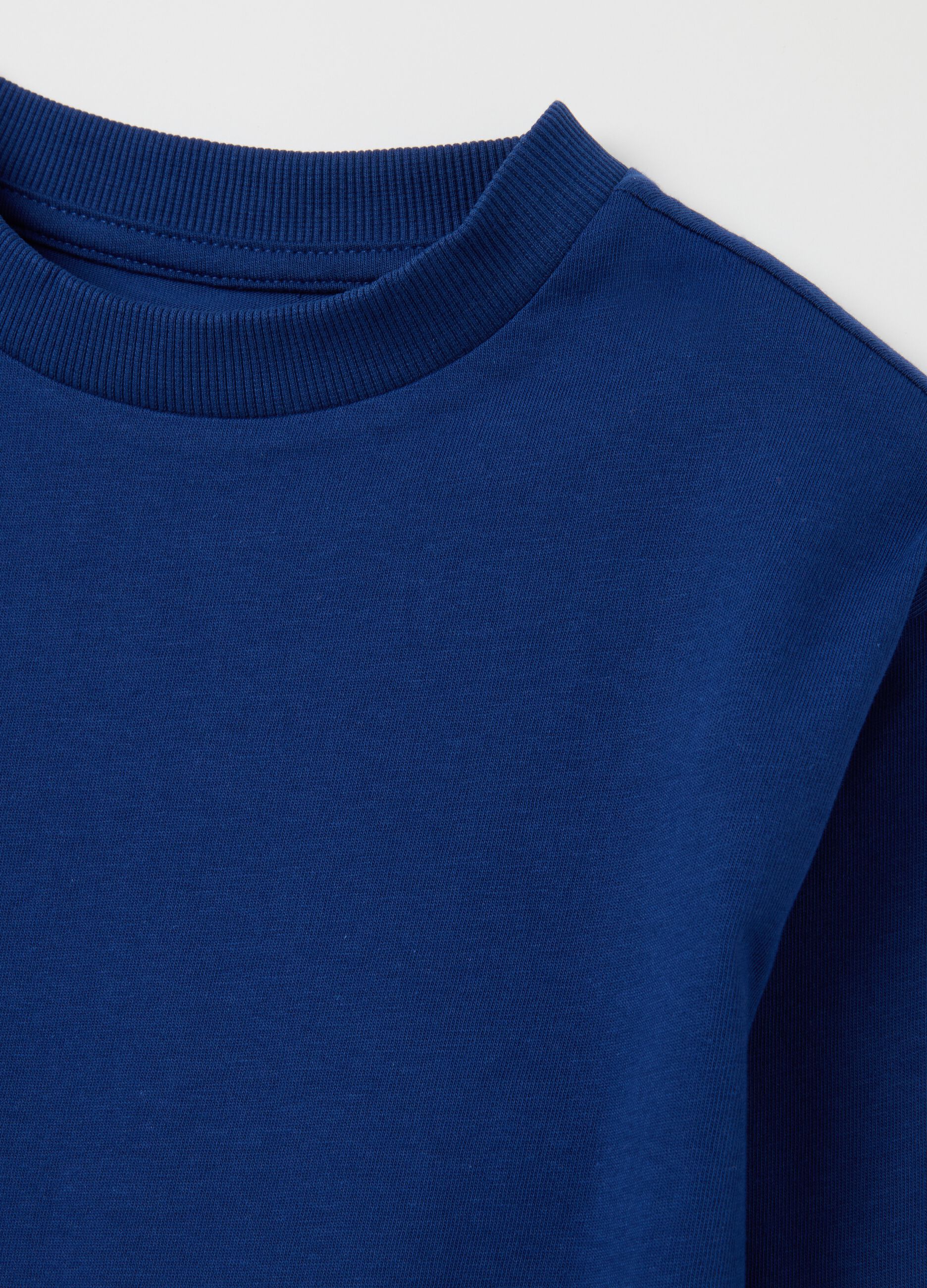 Children's shirt in pure blue cotton