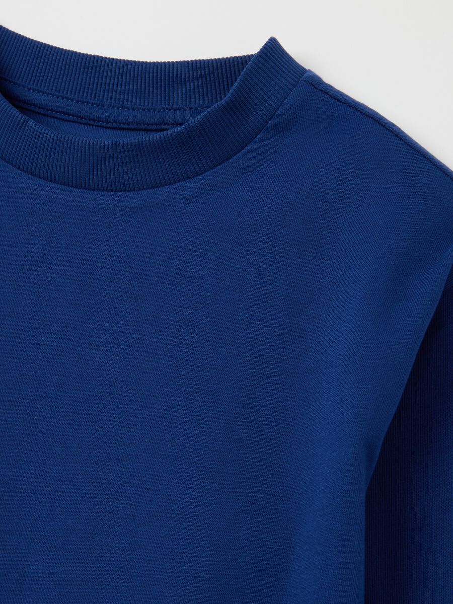 Children's shirt in pure blue cotton_3