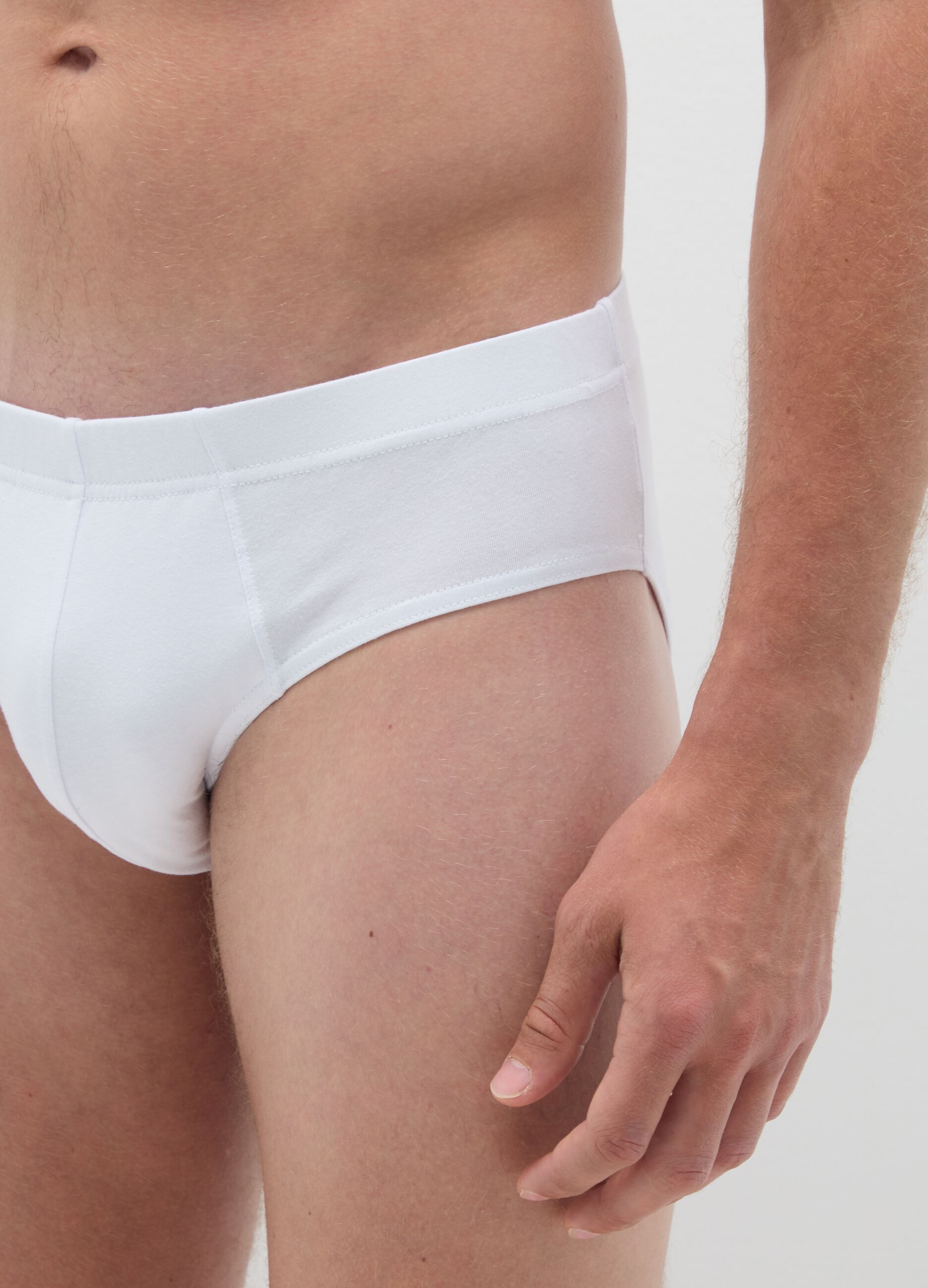 White Cotton Regular Fit Briefs