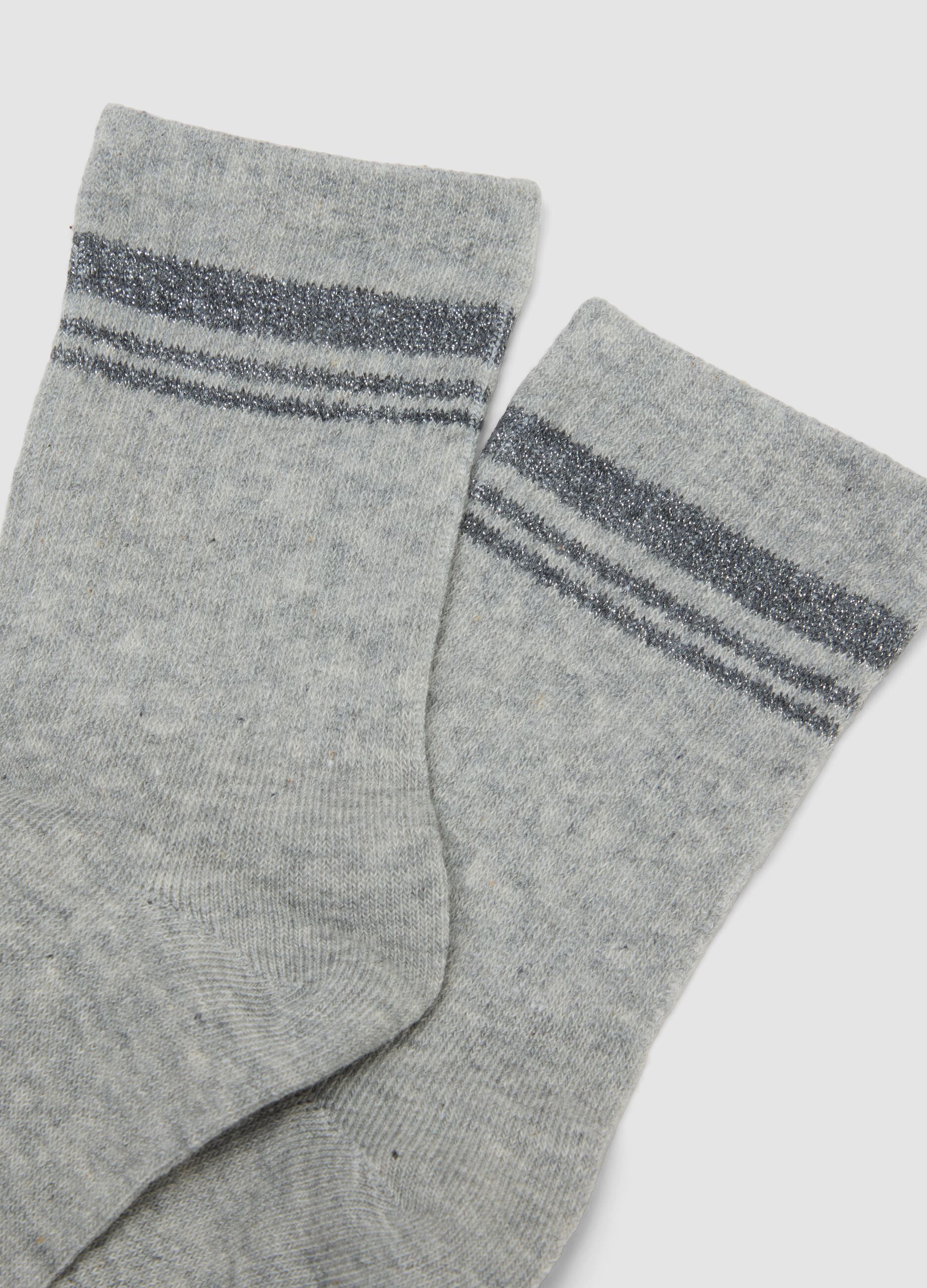 Three-pack of multicoloured striped socks in stretch organic cotton