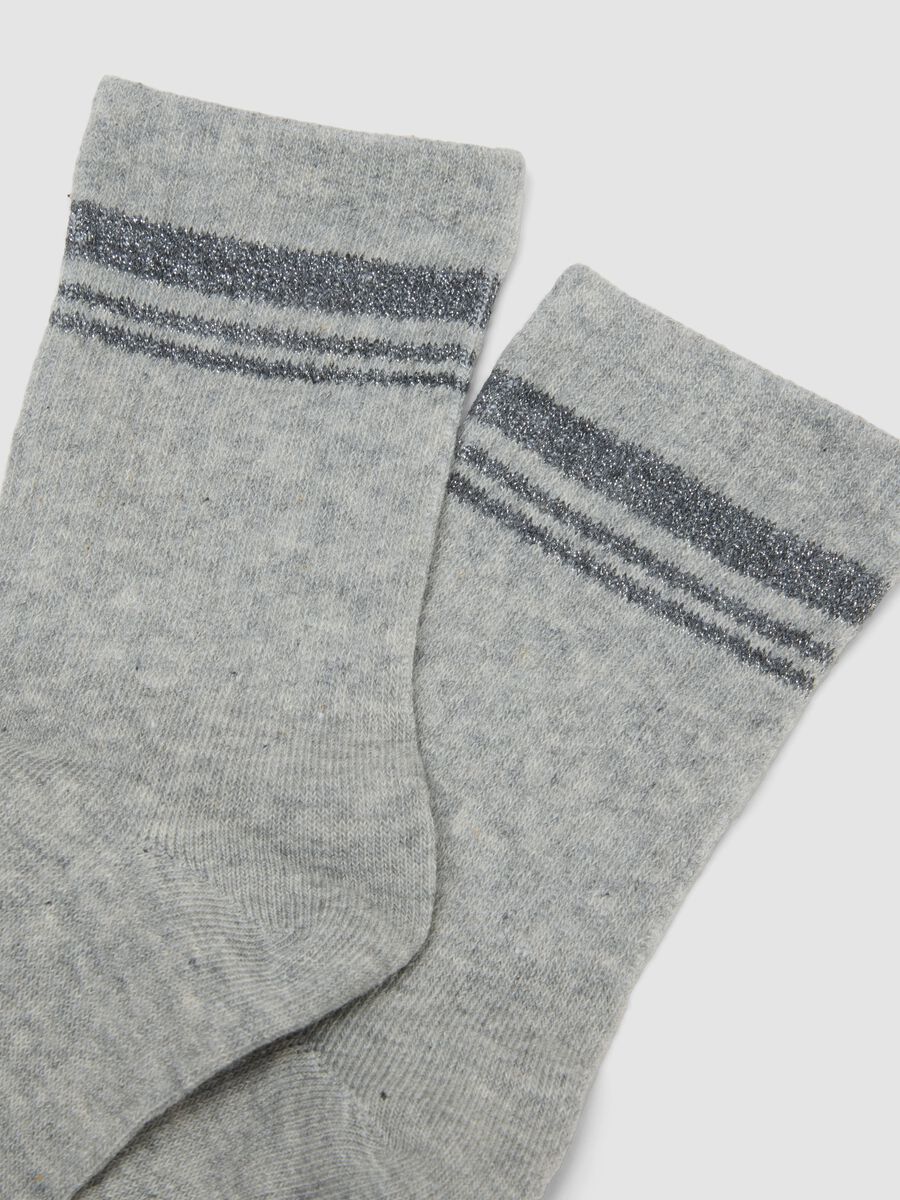 Three-pack of multicoloured striped socks in stretch organic cotton_1