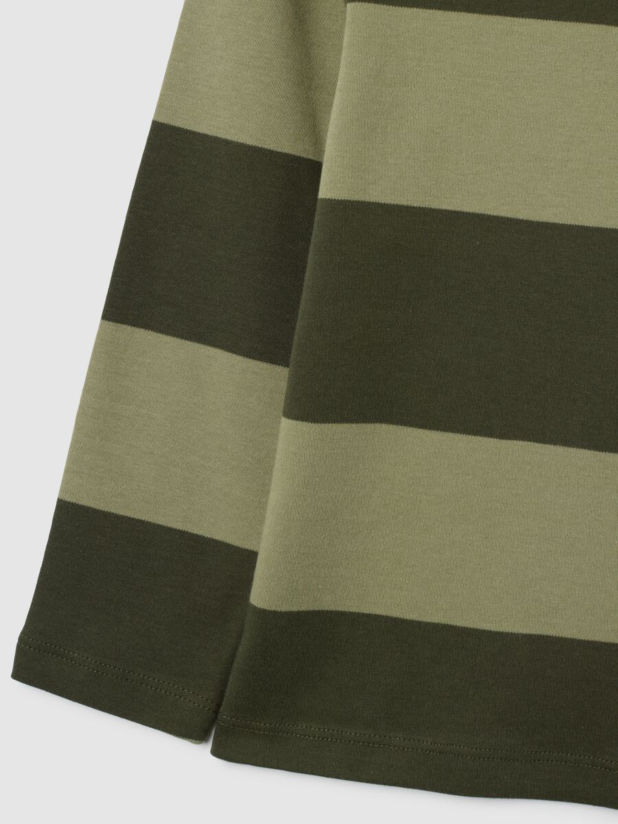 Children's green striped pure cotton regular fit shirt_3