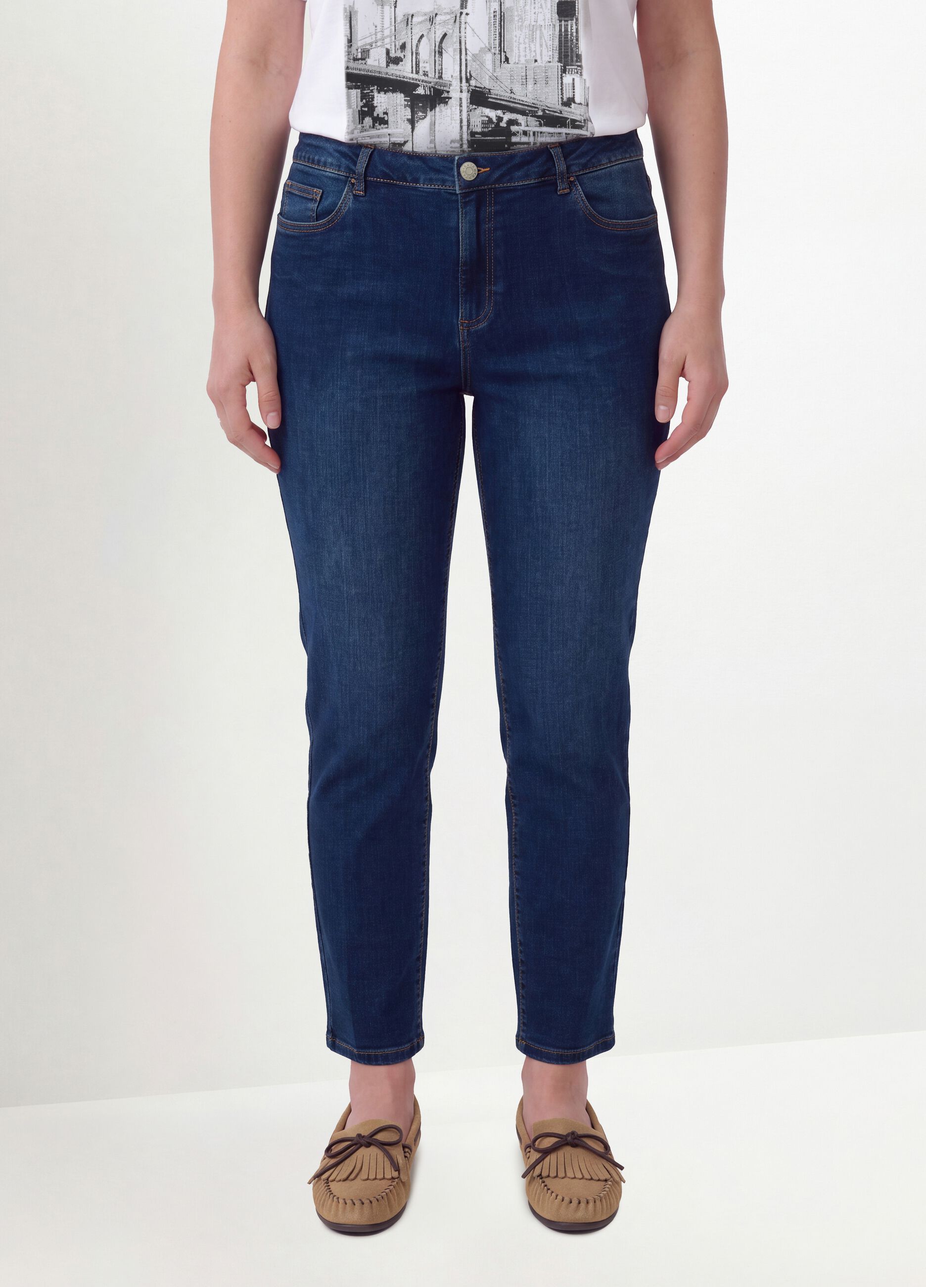 Blue denim slim-fit jeans in stretch cotton