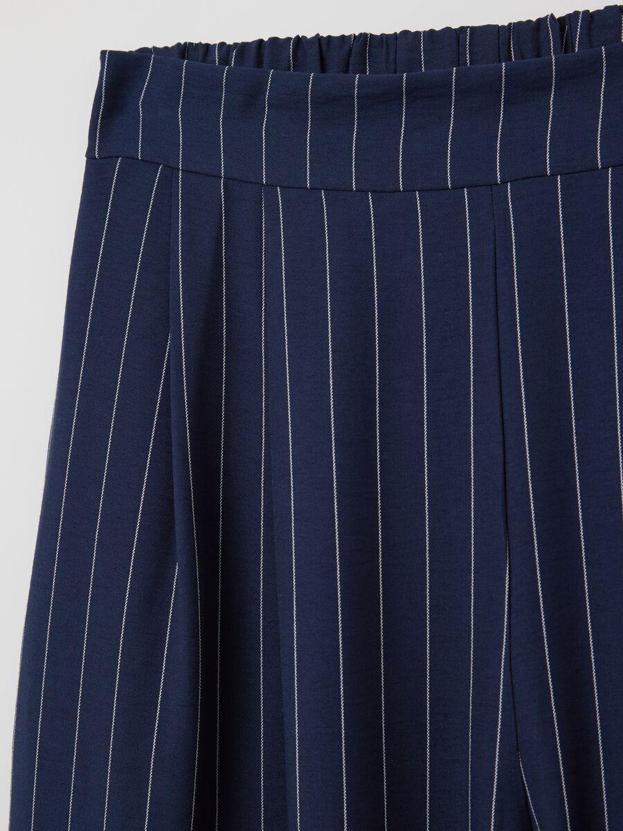 Blue palazzo trousers with striped pattern_5