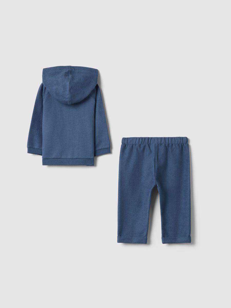 Blue pure cotton sweatshirt and trouser set for babies_1