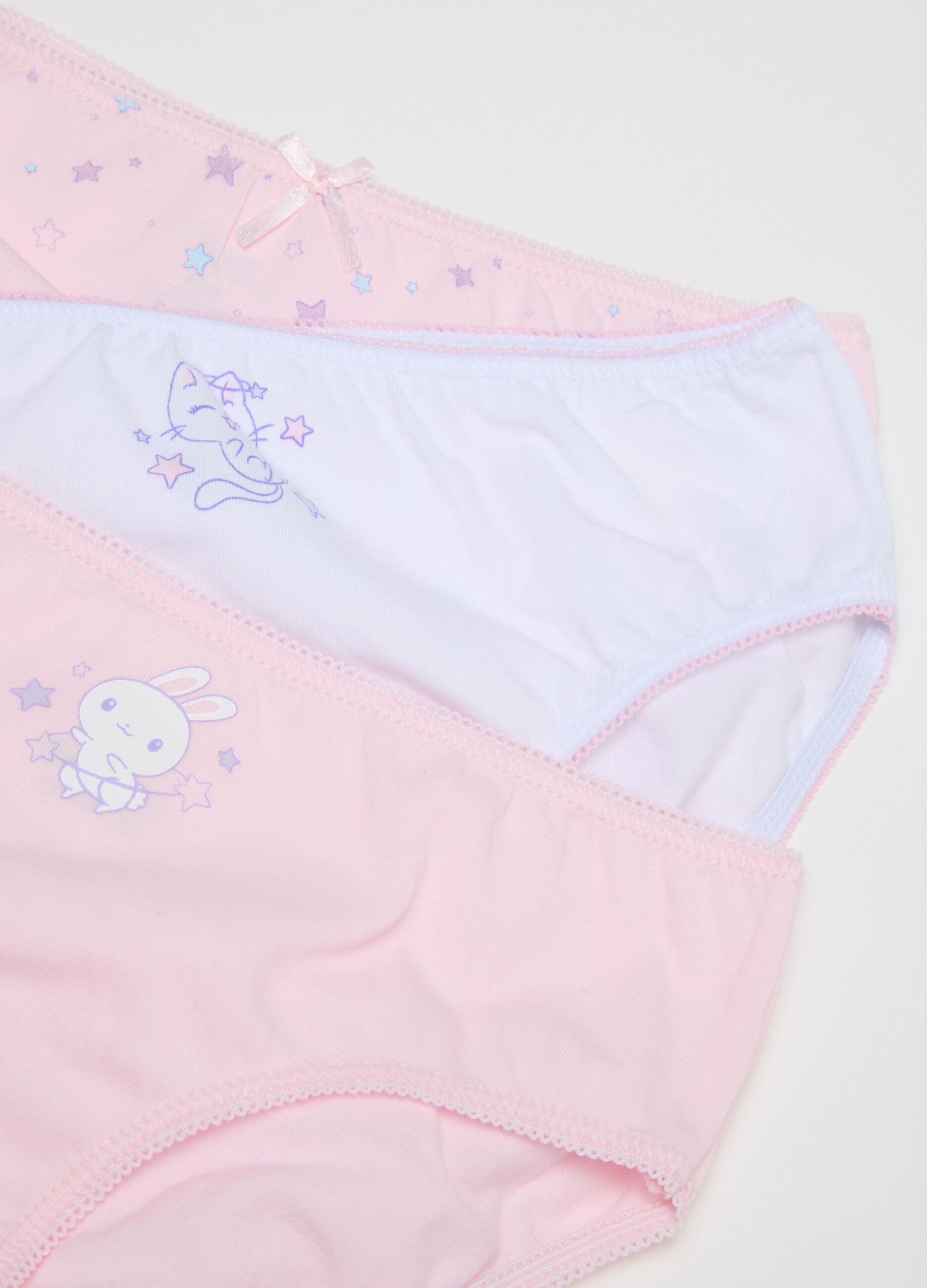 Girls' multipack set of multicolour cotton briefs in regular fit