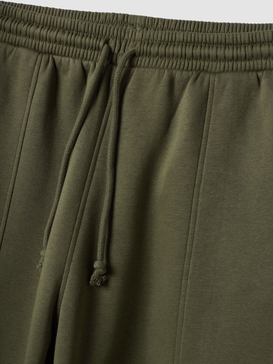 Pantaloni jogger verdi in misto cotone con coulisse_1