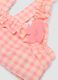Pink stretch bikini with ruffles for baby girls_2