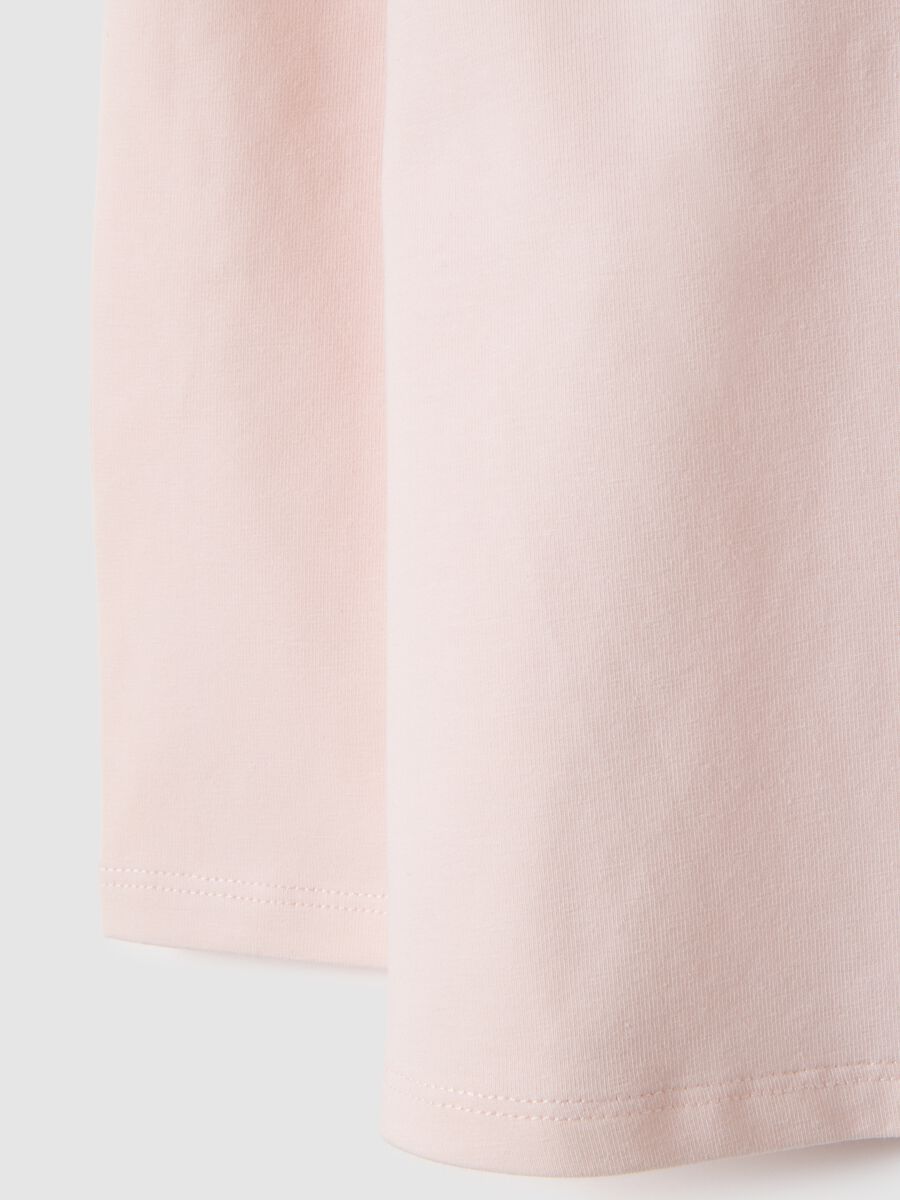 Pink stretch cotton girl&rsquo;s polo shirt regular fit with gathered collar_3