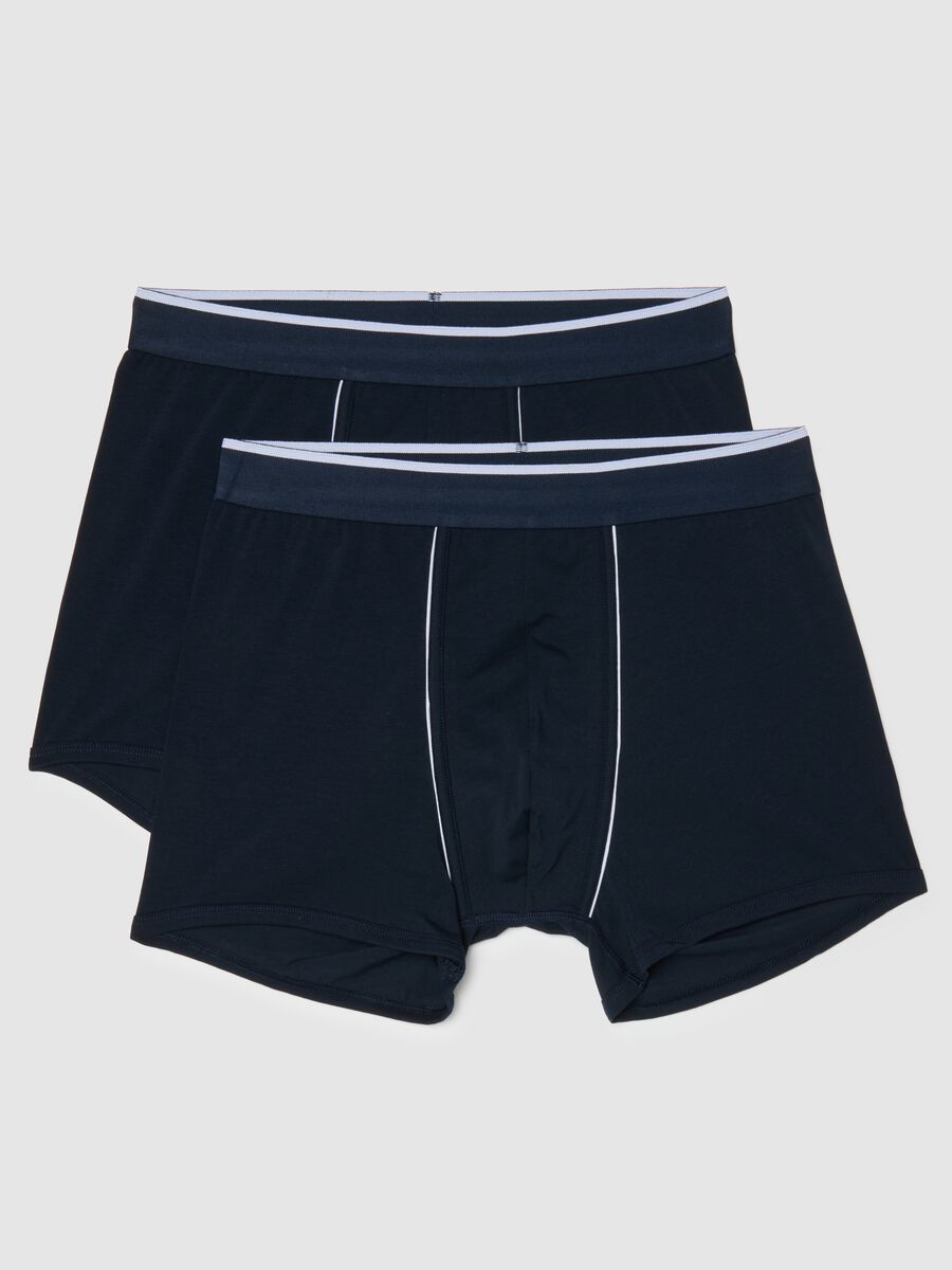 Blue Stretch Cotton Regular Fit Boxers Twin Pack_4