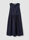 Blue pure cotton midi dress with oversized fit_4