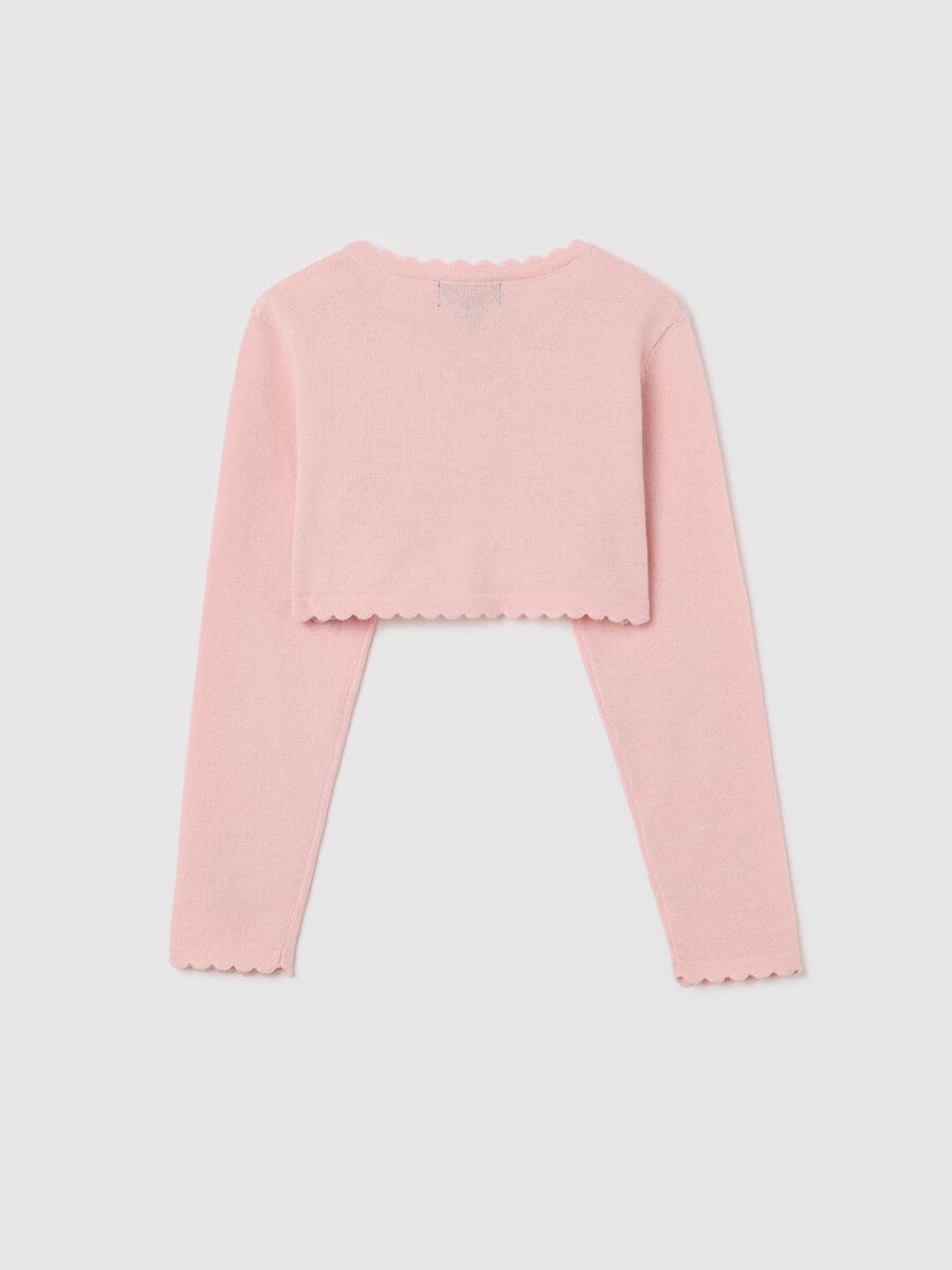 Pink open cropped shrug_1