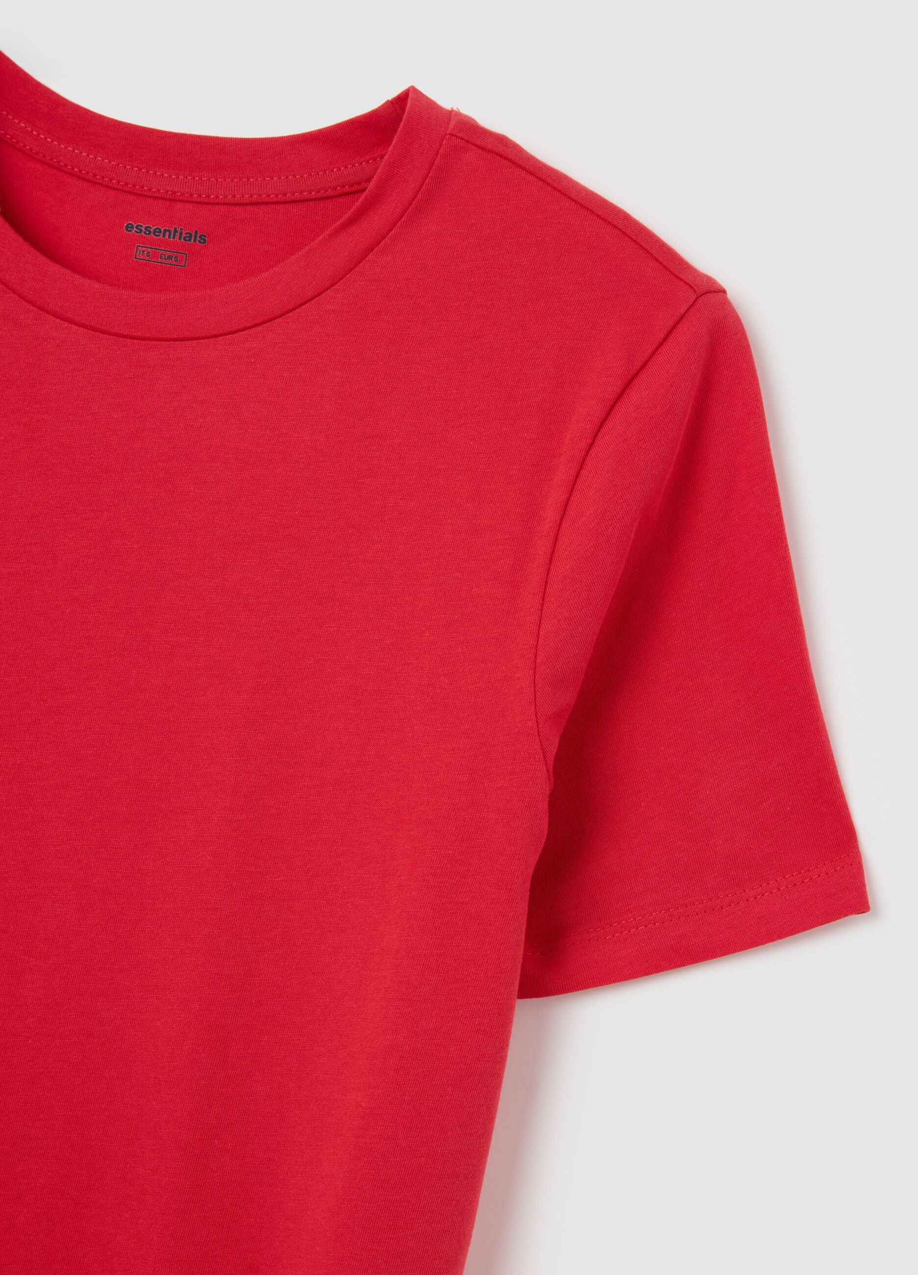 Women's Red Pure Cotton Regular Fit T-Shirt