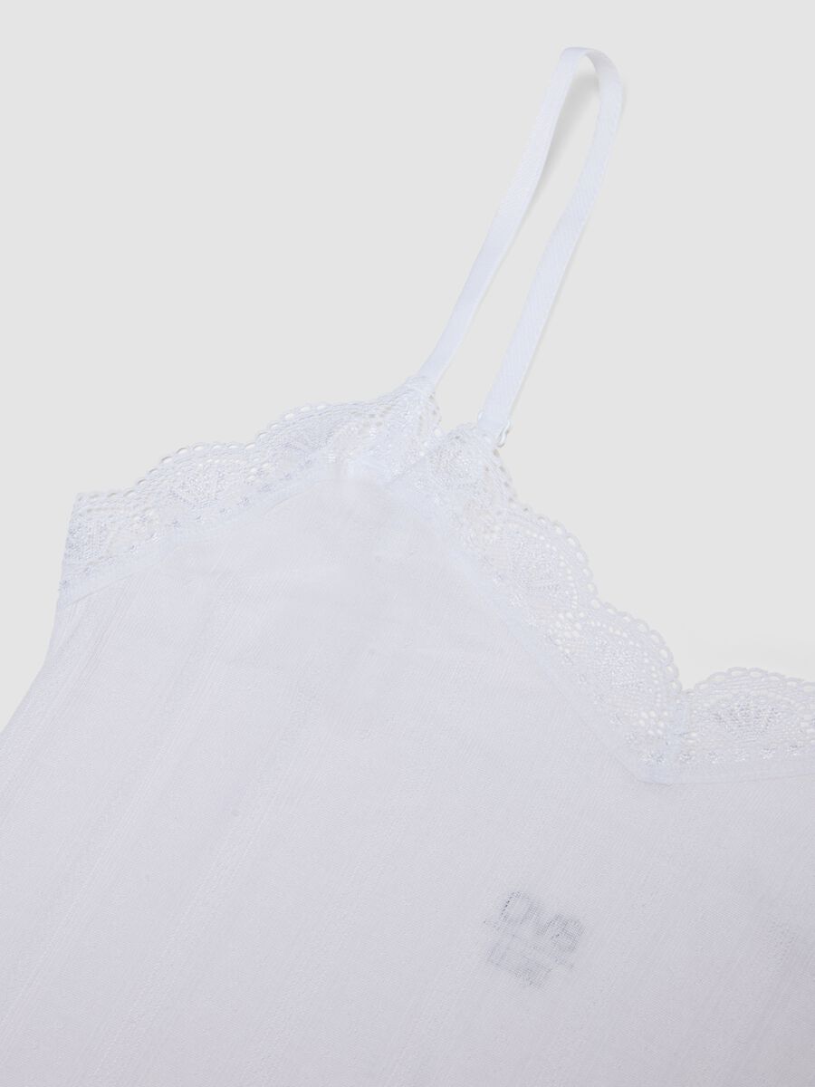 White stretch modal vest regular fit with lace_5