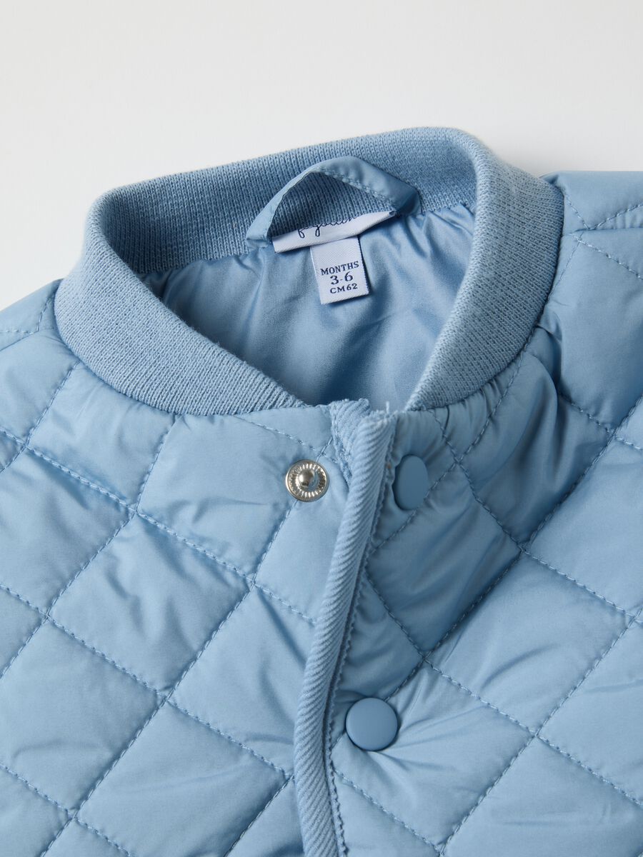 Regular fit blue quilted baby jacket_1