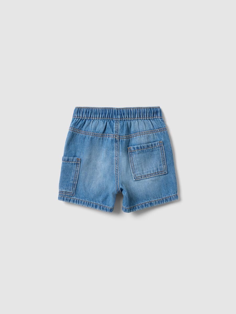 Regular fit baby boys' shorts in pure cotton blue denim_1