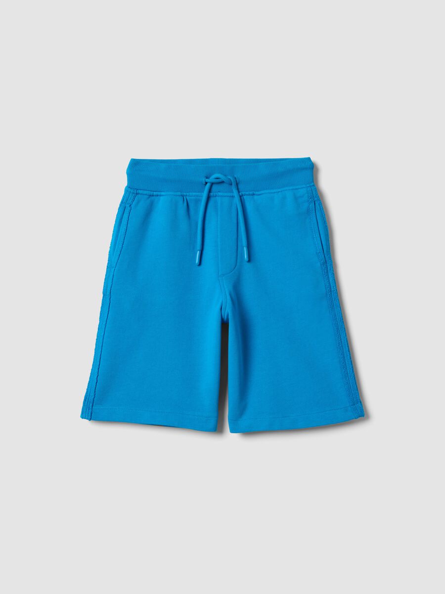 Pantaloncini baggy in puro cotone blu da bambino_3