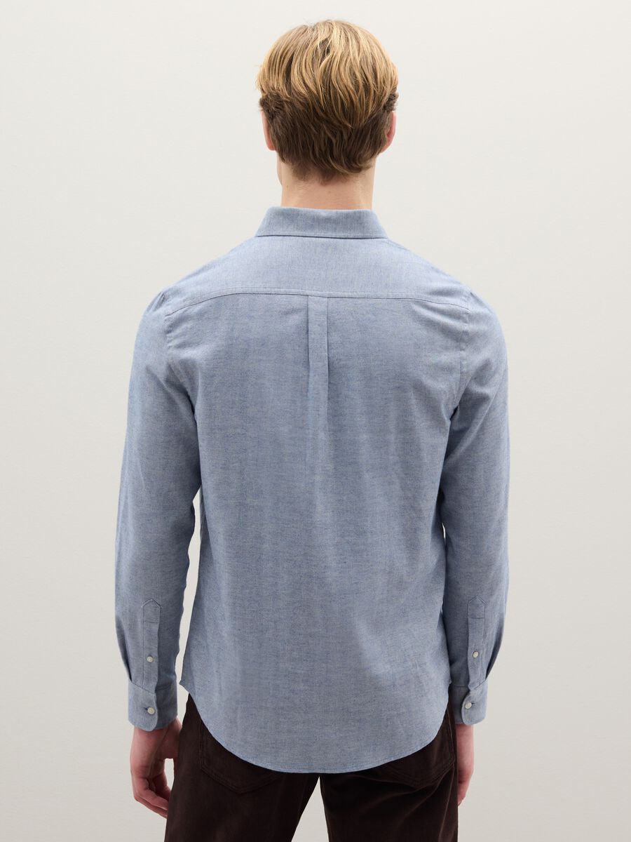 Blue pure cotton shirt regular fit_3