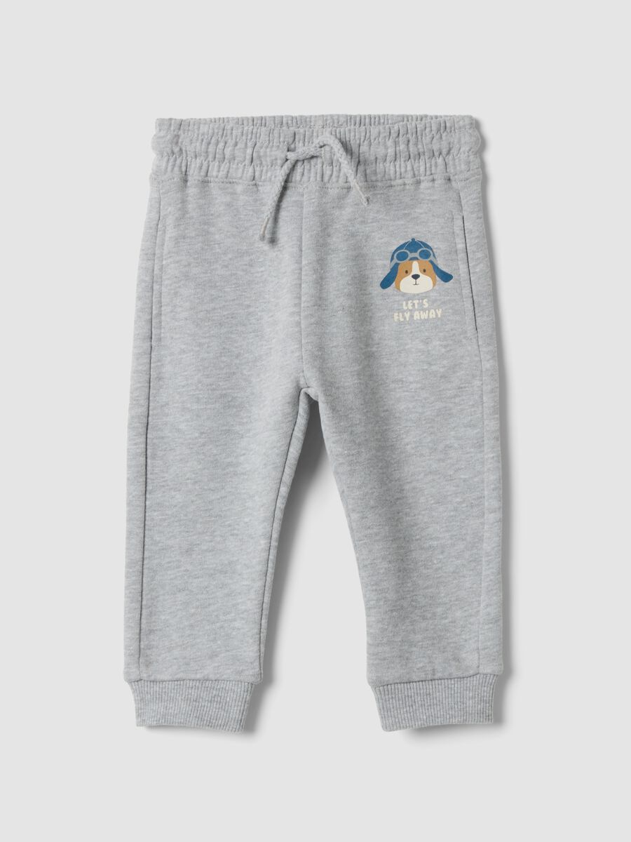 Pantaloni jogger grigi in puro cotone_0