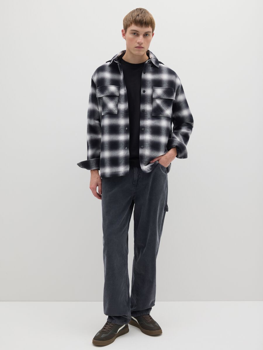 Pantaloni baggy in puro cotone grigi_0