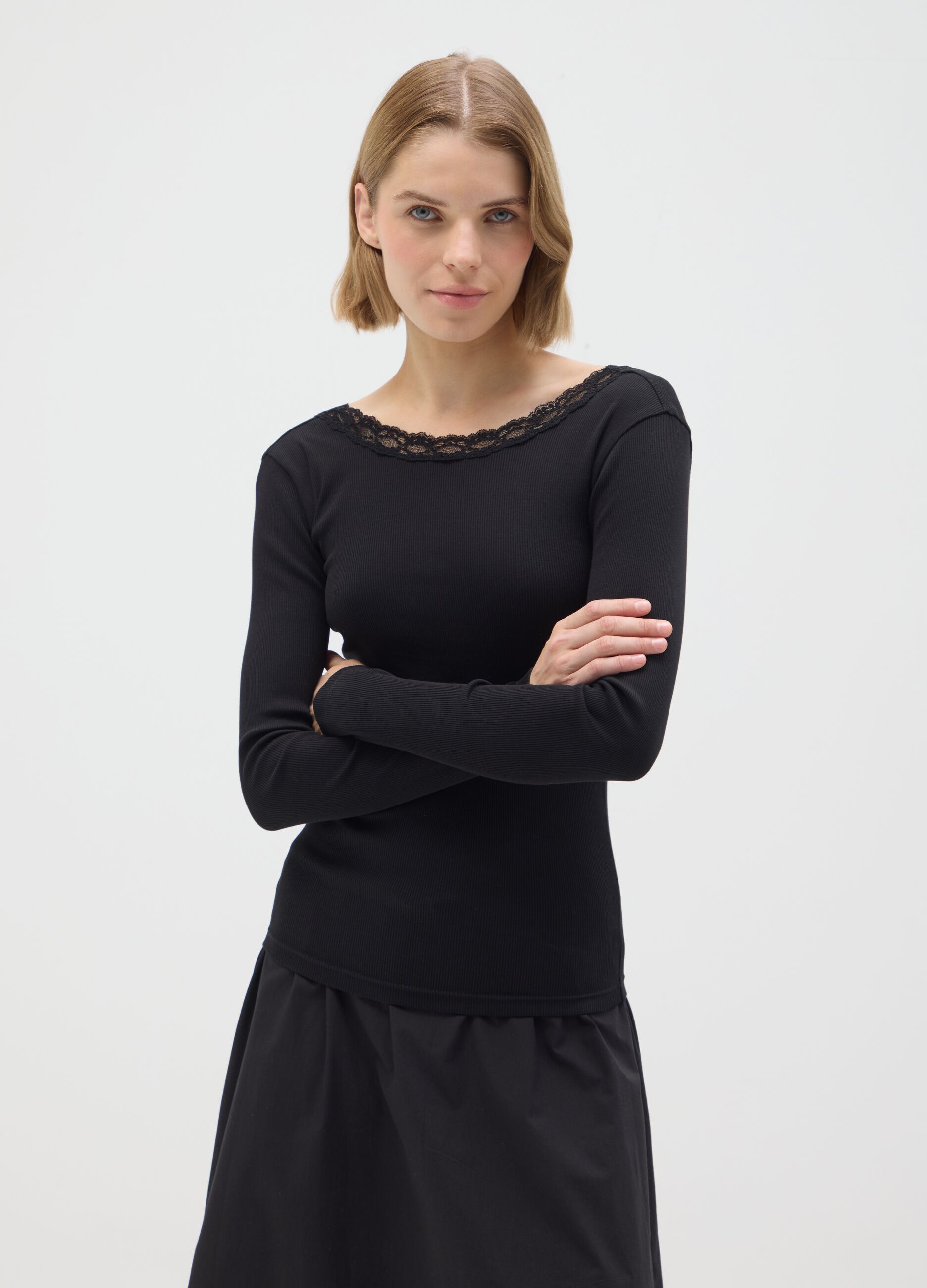 Black pure cotton regular fit jumper