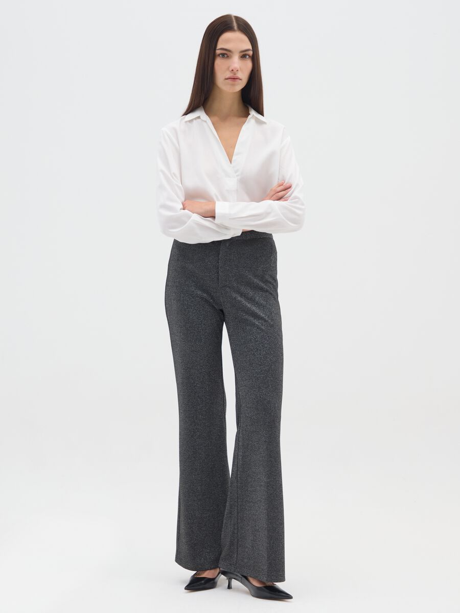 Grey Flare Trousers_0