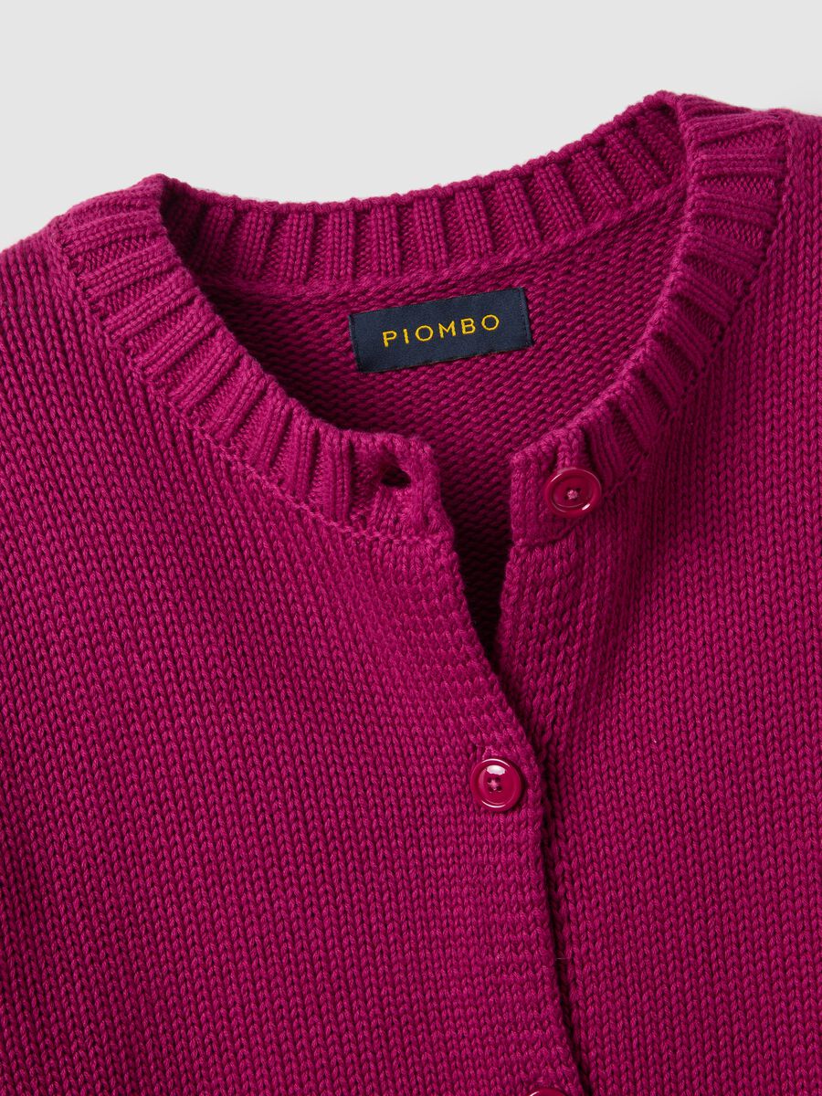 Cardigan rosso in puro cotone regular fit con bottoni_1