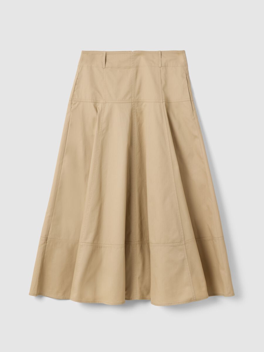 Gonna beige lunga in puro cotone_4