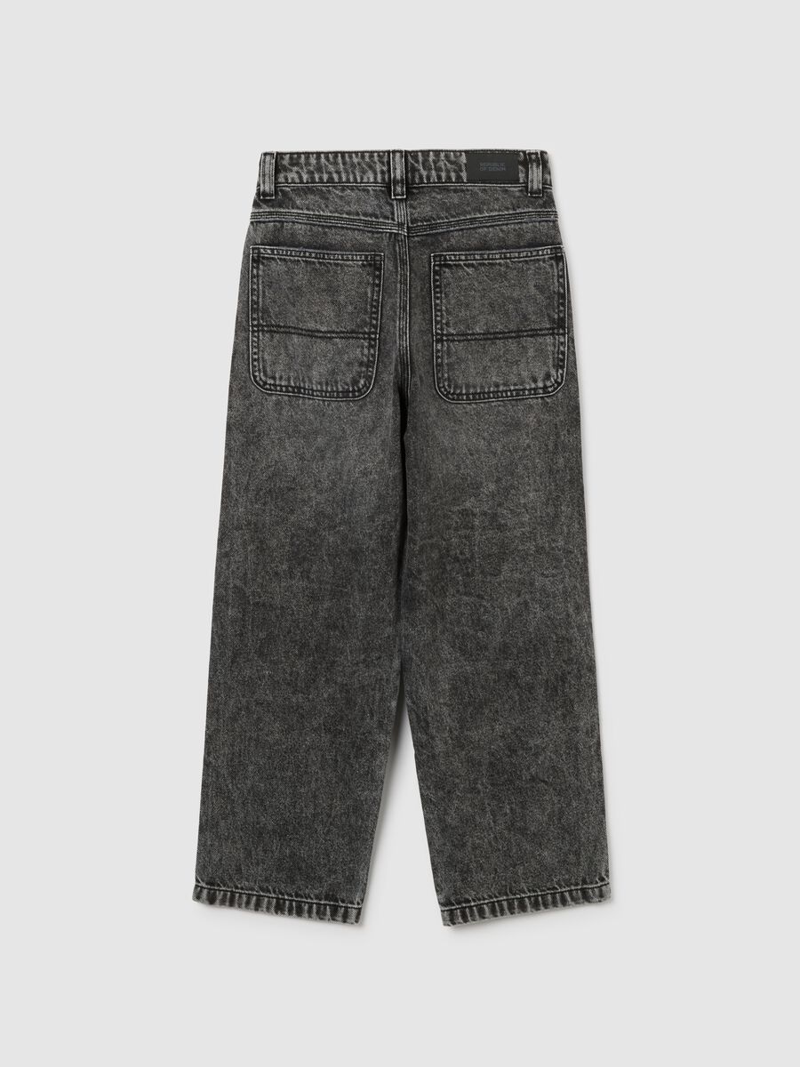 Jeans skater da ragazzo in puro cotone grigi_4